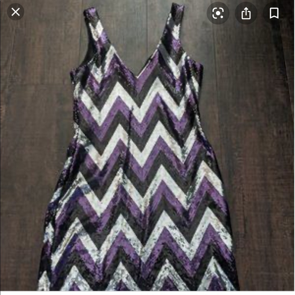 SNAP purple silver and black sequence dress
